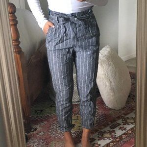 Bershka Paperbag Waist Cropped Pants